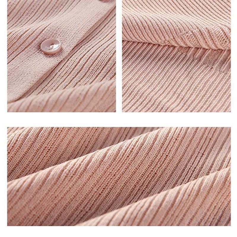 Product Introduction of Ice silk knitted cardigan short jacket for women in spring, autumn, and summer, thin outer layer, shawl with suspender skirt, sun protection top Knitwear Womenswear Lingerie Comfort 4