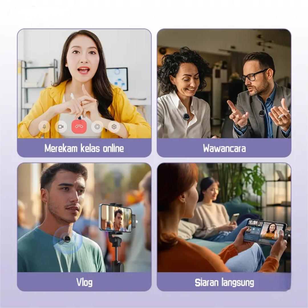 P11 PRO Wireless Microphone 2-In-1 Magnetic Clip On Mic Wireless Lavalier Mikrofon HP Plug & Play Lavalier Mikrofon 2.4GHz Ultrakompak Wireless Microphone Dan Charging Case Mic Wireless for Youtuber Vlog Tiktok Live Streaming mik  kecil jepit di baju