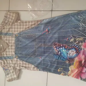 DRESS JERSEY OVERALL DENIM MOTIF PRINTING CASUAL WANITA / DRESS DENIM MOTIF PRINTING WANITA / DRESS MINI DAILY CASUAL WANITA JEANS SERIES