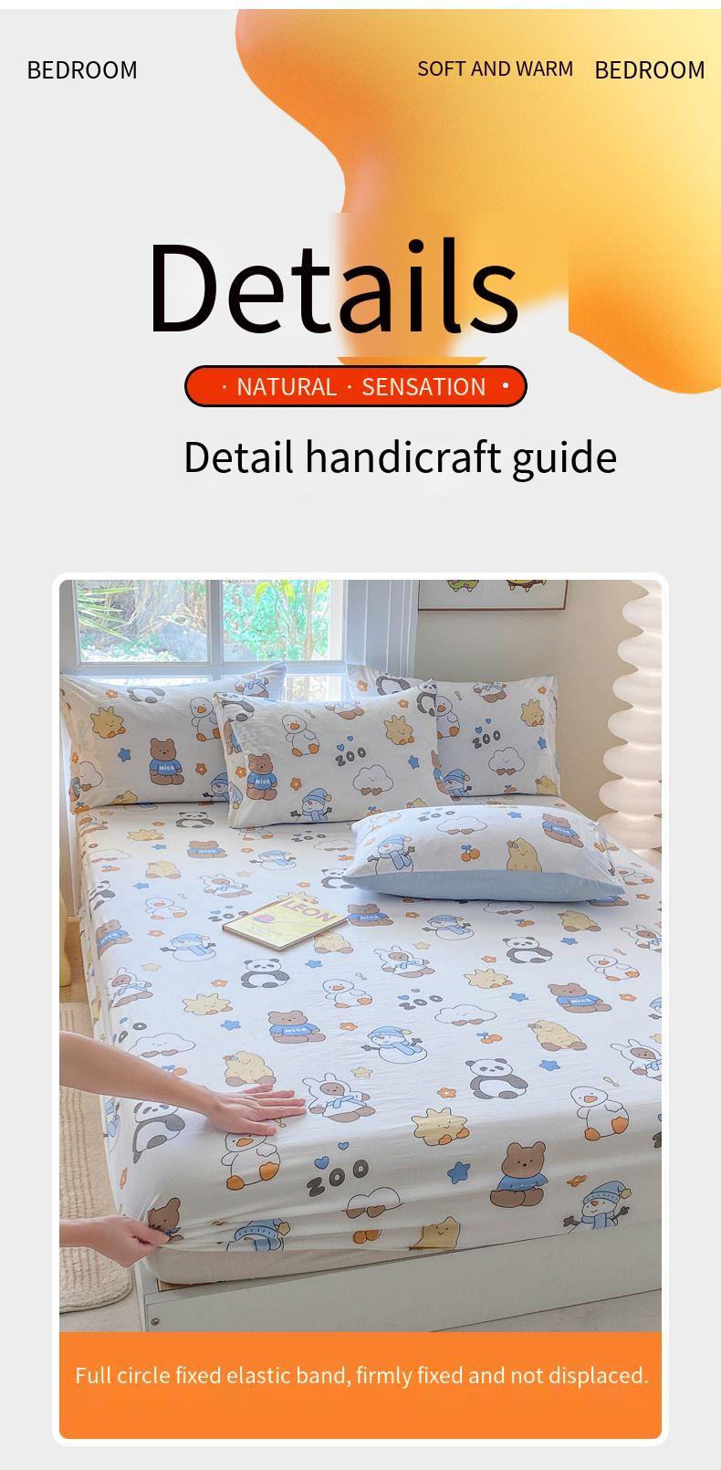 Product Introduction of New Kuromi 3in1 Fitted Bedsheet Single Super Single Queen King Size 【Bed sheet+pillowcase 3in1】Skin Friendly Cotton Mattress Dust Cover bedsheet  queen  size multicoloured  bed  sheets  hotel 52