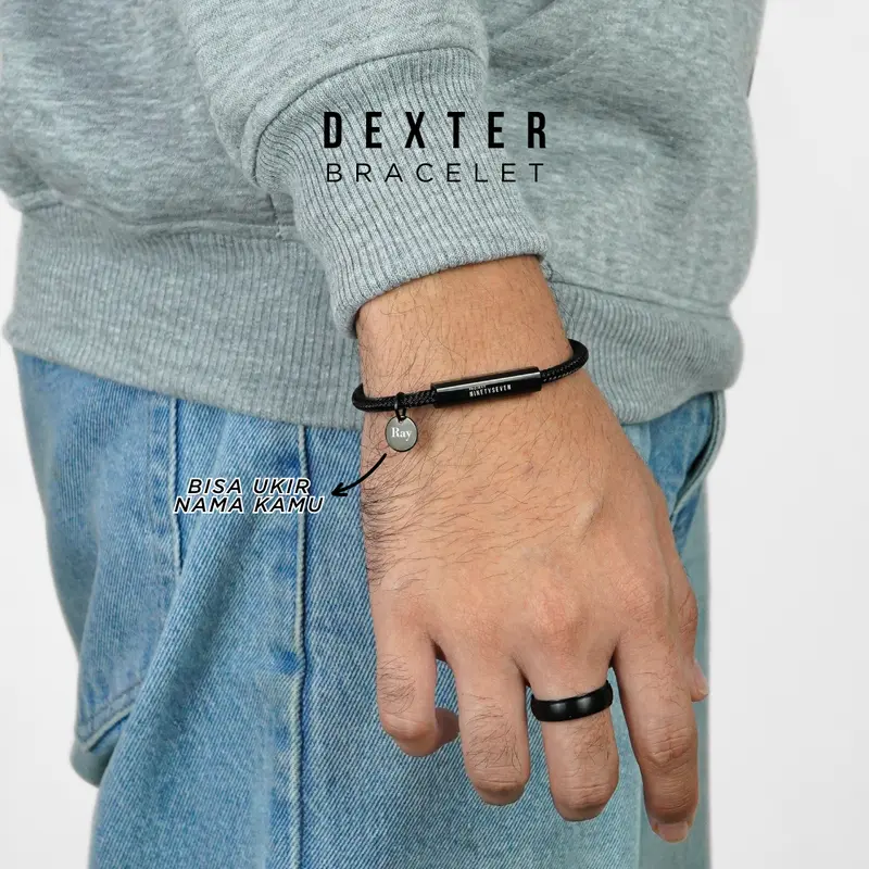 PROJECT NINETYSEVEN - DEXTER Bracelet - Gelang Tangan Bebas Custom Nama Pria Wanita, Anti Karat, Mewah, Elegan, Korean Look 5