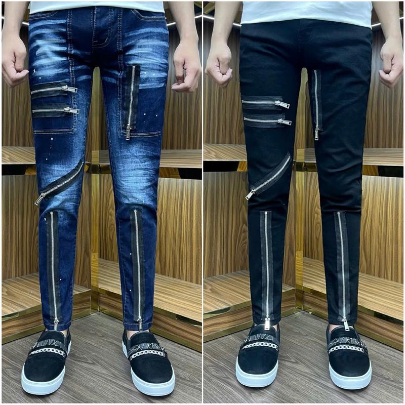 Quần Jean Nam xanh + đen  may 6 khoá new 2025 Menswear