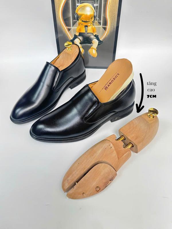 Giày TC S1 Lười Da Bò Tăng Chiều Cao 7cm Bh 12 Tháng Shoes Nam Đã Khâu Đế Tăng Chiều Cao 7cm