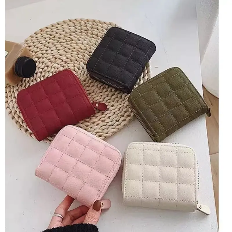 W77 Dompet Pendek Wanita Quilted Kotak Kotak Women Short Wallet DOMPET DOUBLE FUNGSI FASHION WANITA 6