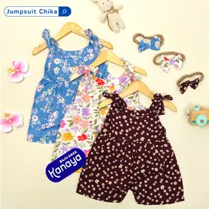 JUMPSUIT CHIKA BAJU BAYI PEREMPUAN BAHAN KATUN RAYON INCLUDE HEADBAND 3-18 BULAN