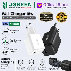 UGREEN GAN N Kepala Charger USB A Fast Charging 10w 15w 18w For iPhone Samsung Xiaomi