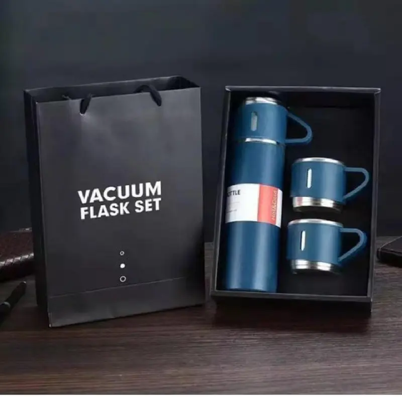 AS 3 in 1 Vacuum Insulated Thermo / Termos Vacum Flasks 500ml with 3 cups Gift Set (in Gift Box) Terlaris termos 5