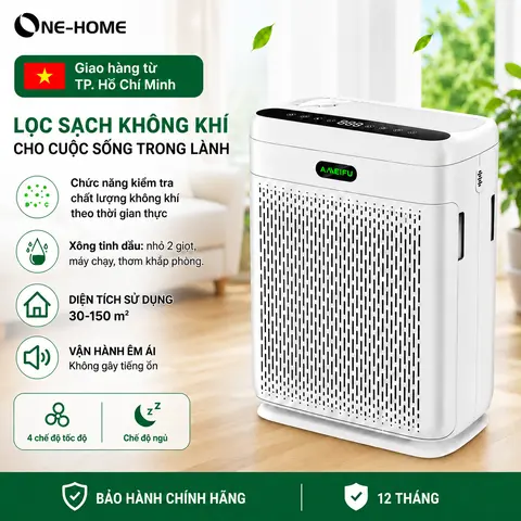 Máy Lọc Không Khí Phòng Lớn 3000 sq ft | Lọc HEPA H13 Kép, Hiển Thị PM 2.5, Điều Khiển Từ Xa, Xông Tinh Dầu | Diệt Lông Thú, Phấn Hoa, Khói Bụi