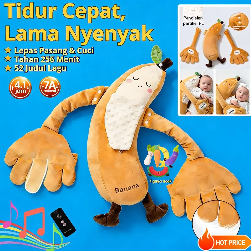 Solusi Tidur Bayi Nyenyak: White Noise + Remote + Bantal Detachable. Hanya 3 Menit, Bayi Tidur Lelap hingga 256 Menit! Boneka Penenang- COD Cepat!