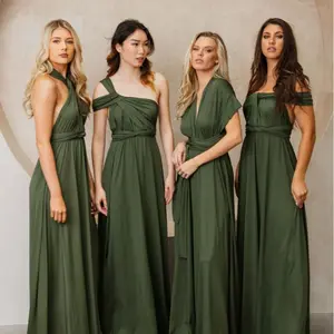 Premium Bridesmaid Dress Dear Lovely - Dress Bridesmaid Elegan Multiway Dress Pesta - Bahan Stretch, Long Dress Maxi, Bonus Kemben dan Brosur Tutorial Baju Panjang Seragam Pengantin Wanita
