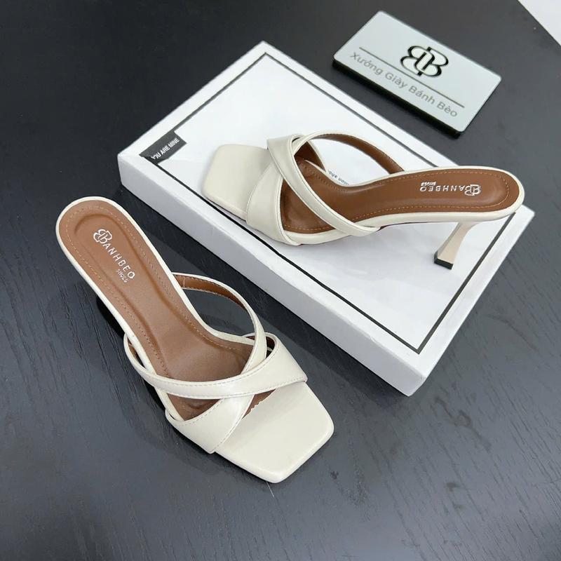 Dép Cao Gót Nữ cao 5P và  7P dây đan chéo 4 màu sáng chân , mềm mại êm ái Giày Bánh Bèo mã Sandal2Xver2