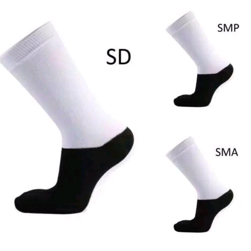 Kaos kaki sekolah SD SMP SMA warna hitam putih Fashion back to school 1