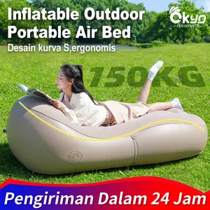 Sofa Tiup Kasur Udara camping Tempat Tidur Tiup Otomatis Kursi Udara-185*55*76Cm/Sofa Inflatable Outdoor Portable Air Bed/Sofa tiup otomatis dengan pompa udara internal