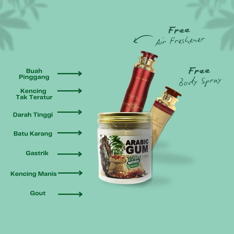 Natural Arabic gum powder high quality 100% Naturall (Freebodyspray ...