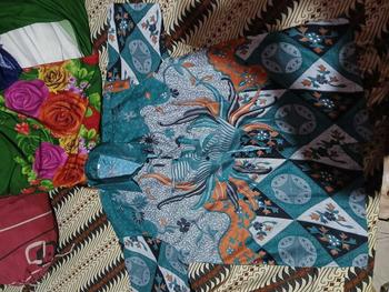 Product Review of Baju Batik Couple Lengan Pendek Terbaru Motif Kopri Biru Pasangan Dewasa - Wanita Katun Dress Sarimbit from y**2 0