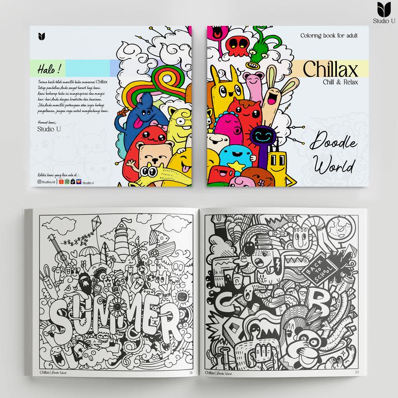Buku Mewarnai "Chillax" Vol #1 - Doodle World 2