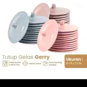 TUTUP GELAS PLASTIK GERRY ISI 12PCS