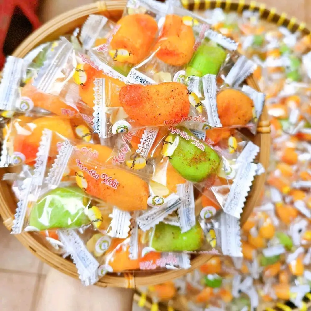 Kẹo dẻo xoài muối ớt có nhân bên trong set dùng thử