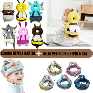 COMBO HEMAT Bantal Pelindung dan Helm Pelindung Kepala Bayi - Head Protector Baby