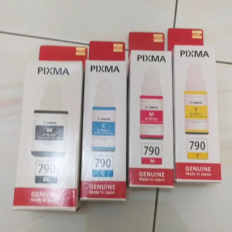 Tinta Canon Pixma 790 Original 1 Set (B,C,Y,M) For Printer G1010 G2010 G3010 G4010 1