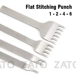 Flat stitching hole punch set leather tool