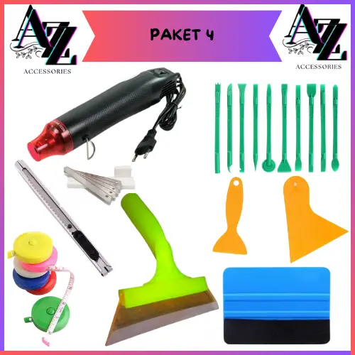 PAKET LENGKAP Mini Heat Gun Hot Air Vinyl 220V 300W Mesin Pemanas Blower Uap Panas Alat Untuk Pasang Stiker Skotlet Kaca Film Mobil Motor Full Set Alat Bantu Pasang Stiker Skotlet Motor Mobil Kaca Film service