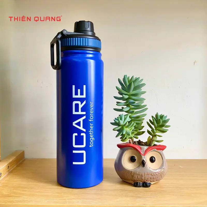 Bình giữ nhiệt Ucare 800ml , bình nước giữ nhiệt nóng lạnh đến 6 tiếng, có nắp vặn và quai cầm tiện lợi, Inox cao cấp an toàn không rỉ, tặng kèm quà hấp dẫn 7