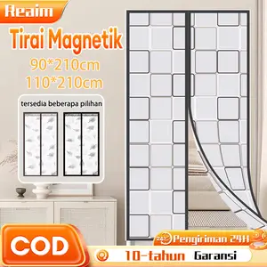 Reaim Tirai Magnetik (Fiberglass) Tirai Pintu Anti-Nyamuk Berkualitas Tinggi Tirai Magnetik Elegan Bahan Kamar Tidur Tidak Mudah Terbakar Kamar Mandi Belajar Ruang Pendingin Udara Modern Curtain
