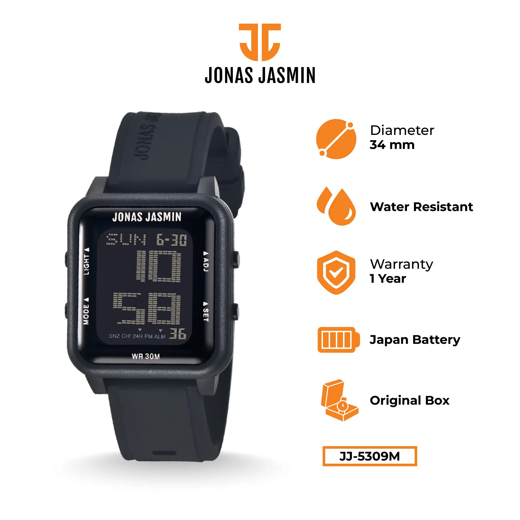 Jonas Jasmin - Jam Tangan Pria Digital  JJ-5309M Watch Include Box Fullset