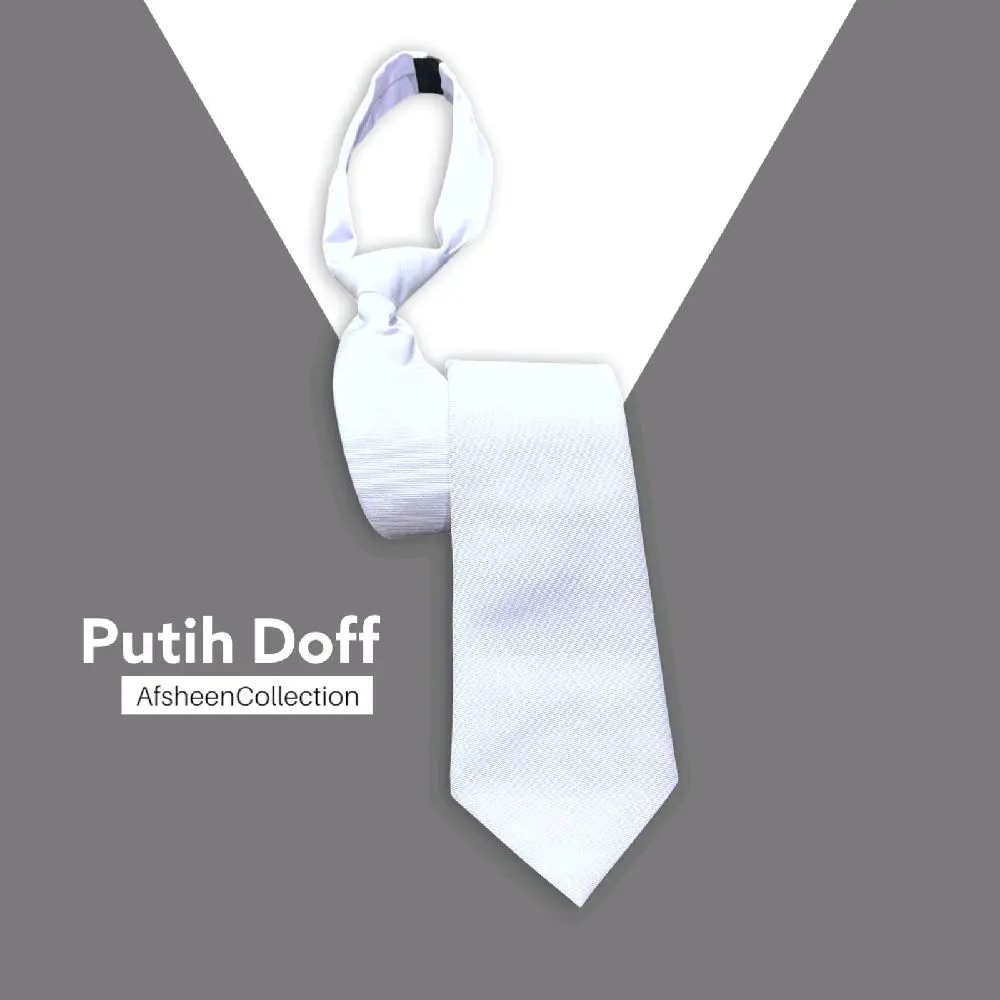 Dasi Putih Doff Putih Bersih Formal & Elegan