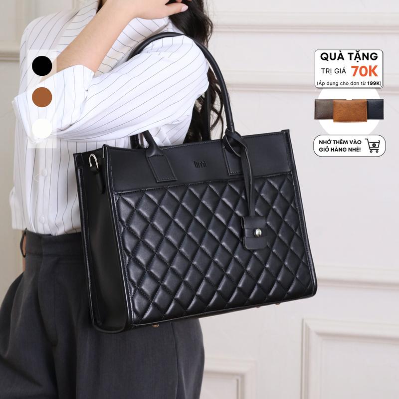 Túi công sở nữ tote da đựng laptop 15 inch túi da size to xách tay đi làm đi dạy A4 LILY Limi bags