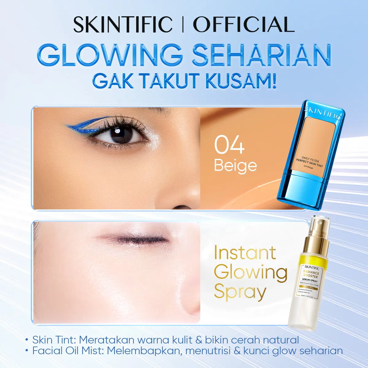 skintint 04 + glowing serum spray