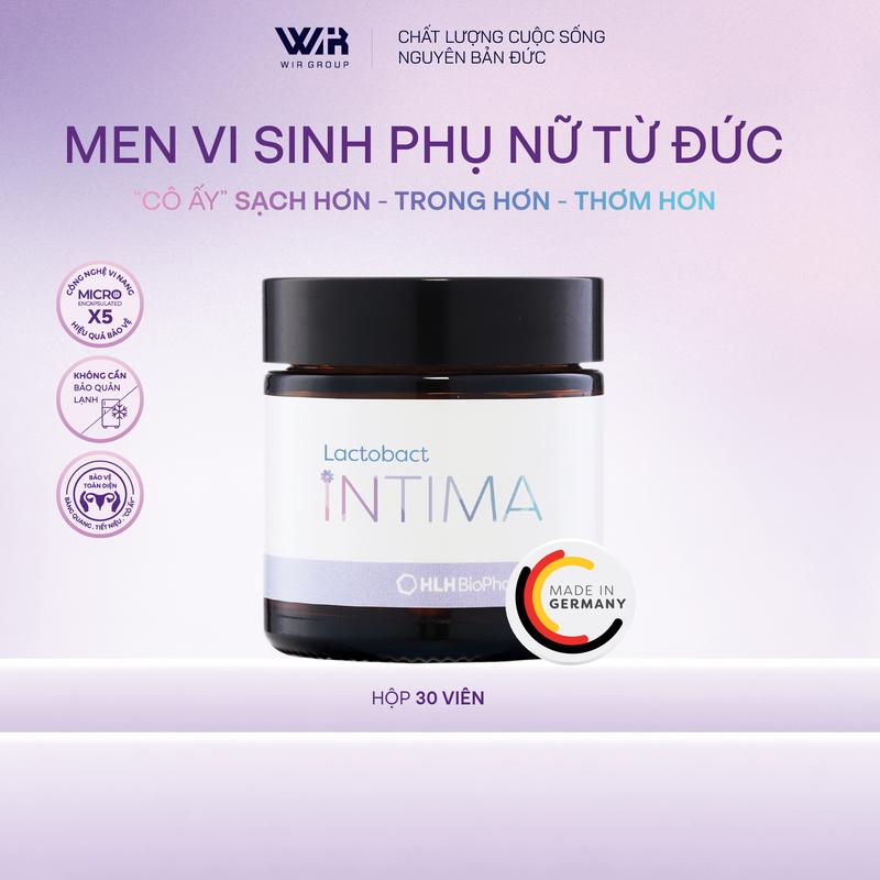 Men vi sinh phụ khoa Lactobact Intima từ Đức (không cần bảo quản tủ lạnh) bổ sung lợi khuẩn, Cranberry, D-Mannose hộp 30 viên