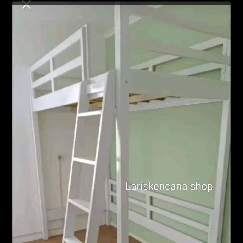 ranjang tingkat jati tempat tidurtingkatjatikolongUK200x90 free ongkir 0