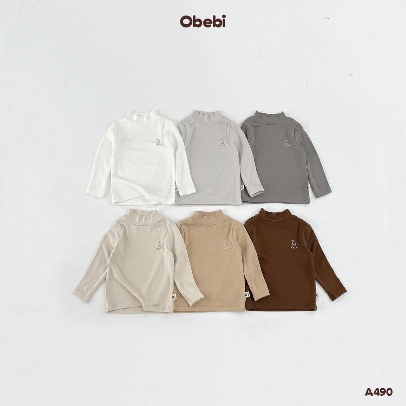 CB145: Combo A490 Áo Giữ Nhiệt Cổ Cao Heatsoft Obebi In Thỏ Dễ Dương Thu Đông Cho Bé Trai Bé Gái