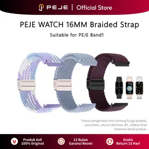 PEJE 16mm  Original Smart Watch Band1 Braided Strap |Violet Mix, Blue, Dark Red | Tali Jam Tangan Universal 16mm | Dijual Terpisah Tidak termasuk jam (Tali Jam Cadangan)