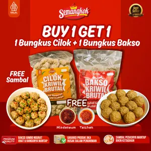 BUY 1 GET 1 CILOK/BAKSO KRIWIL Daging Rangu Urat-FREE SAUS MISDASEUM dan TAICHAN Semangkok Boci