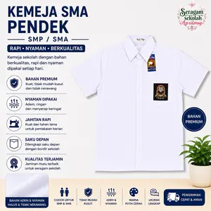 Kemeja SMA pendek putih APRILMOP Premium | baju seragam sekolah kemeja sma pendek