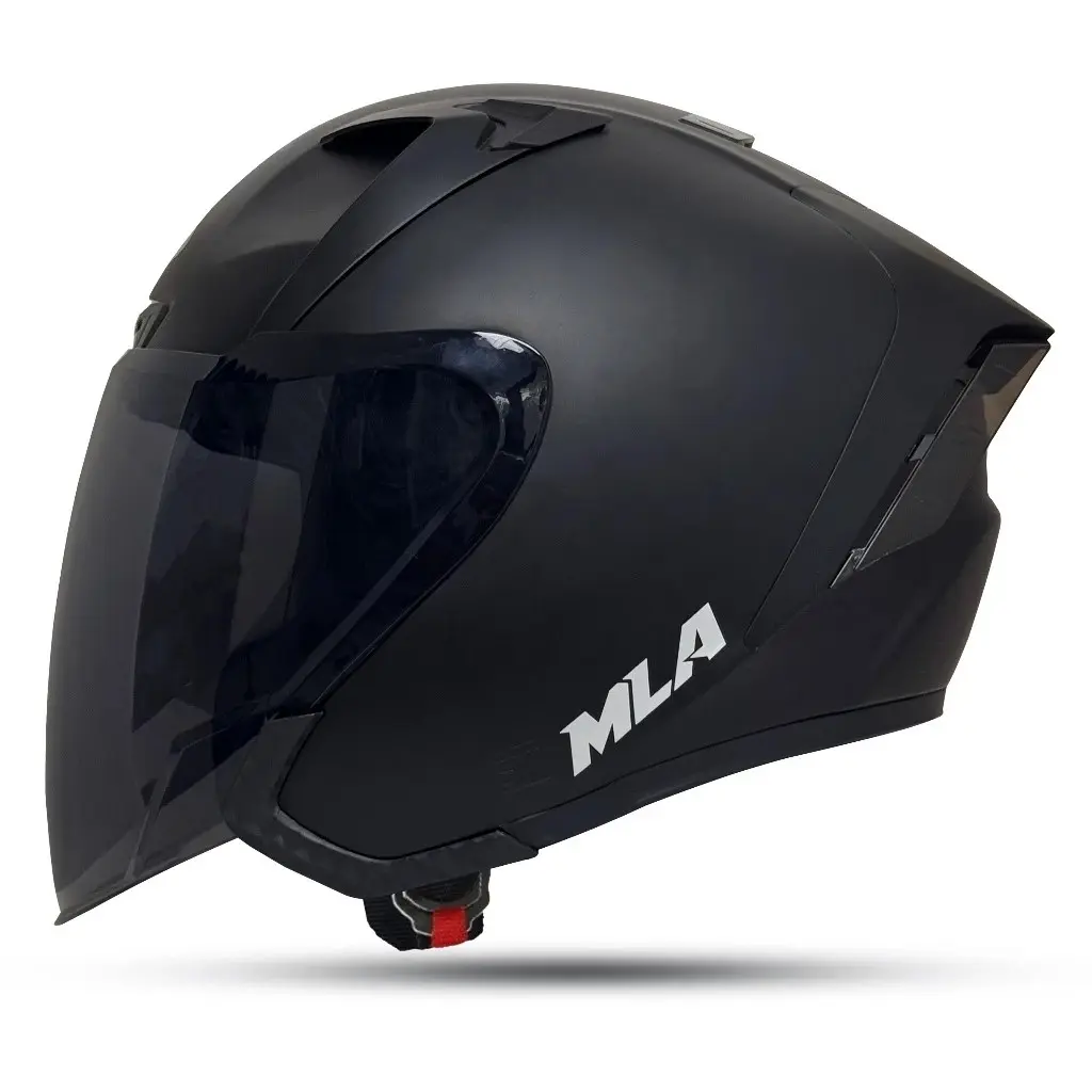 Helm Half Face MLA ZENIT Black Dof visor smoke / hitam Helm Premium Untuk Pria Dan Wanita Dewasa SNI COD. Motorcycle