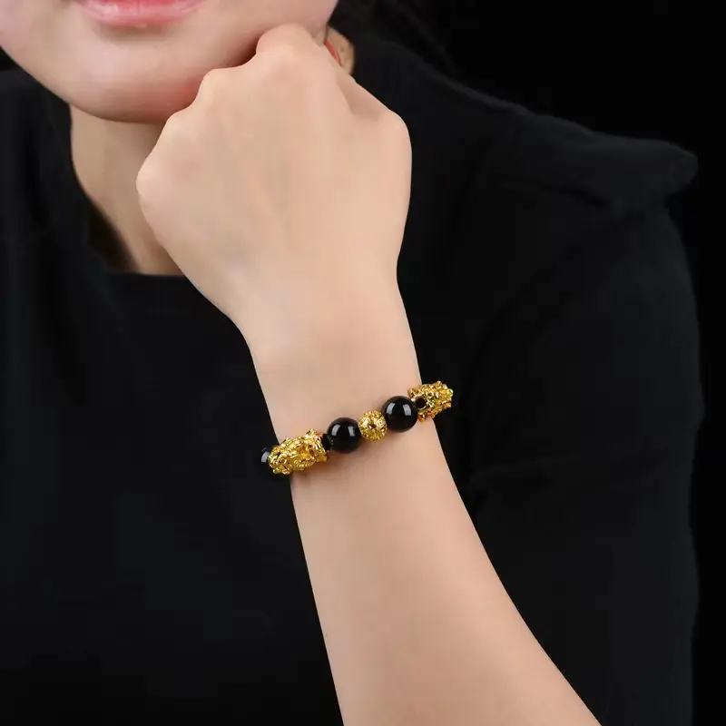 【001Comment "MAU" 5 kali 】 Gelang Mewah Pria YNBK060-Black