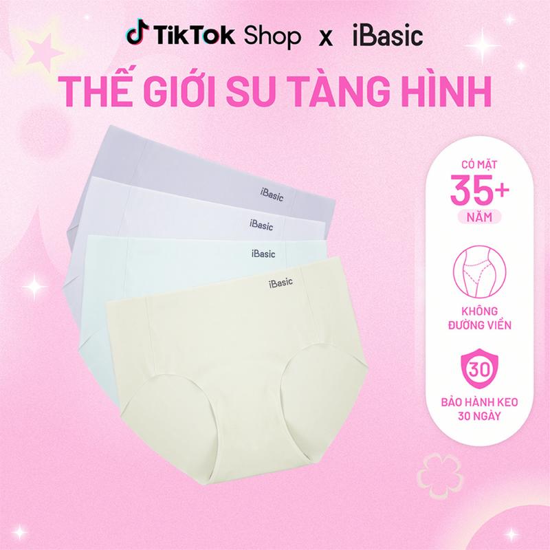 [MUA 3 TẶNG 1] Combo 4 quần lót nữ su không đường may iBasic lưng cao không lộ viền free cut phom hipster V029