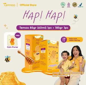 [DAPAT COIN PURSE] Paket Gemoy A - Temoo Hap Hap Madu Jamu [Set 85 gr + 185 gr] - Nutrisi Madu Anak Sehat Vitamin Anak Kids - Temulawak Unagi Omega 3 & 6 - T55