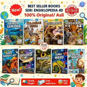 Ensiklopedia 4D rahasia samudra - dunia mikro - dinosaurus - tubuh kita original