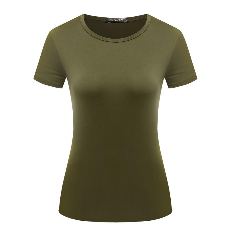 Product Introduction of Women Short Sleeves T-shirt Bottoming Shirt Round Neck Shirt Black White Solid Color Top Homewear T-shirt 2