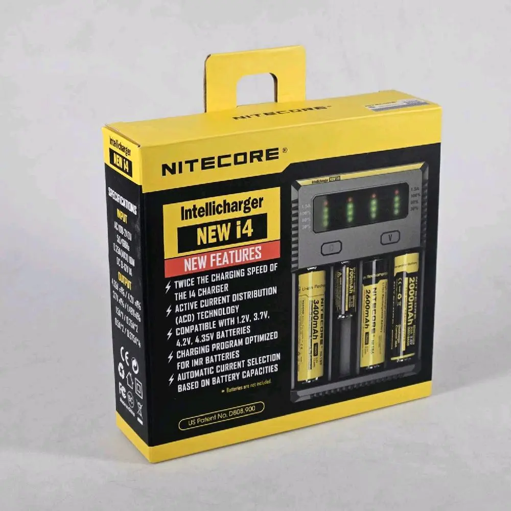 Nitecore Intellicharger NEW i4 Universal Battery Charger 4 Slot untuk Li-ion Garansi Resmi 1 Tahun dengan Kecepatan Pengisian Dua Kali Lebih Cepat