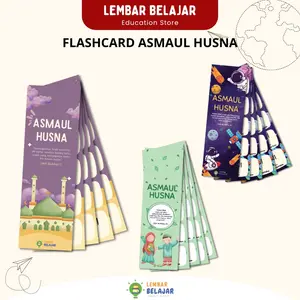 LEMBAR BELAJAR Flash Card Tabel Asmaul Husna - Belajar Mengenal Nama-Nama Allah - Edukasi Anak Muslim