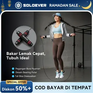 SOLOEVER Speed Jump Rope Lompat Tali Anti Kusut Cocok untuk Workout Pegangan Anti-Slip Tali Bisa Disesuaikan Ideal untuk Cardio & Fat Burning