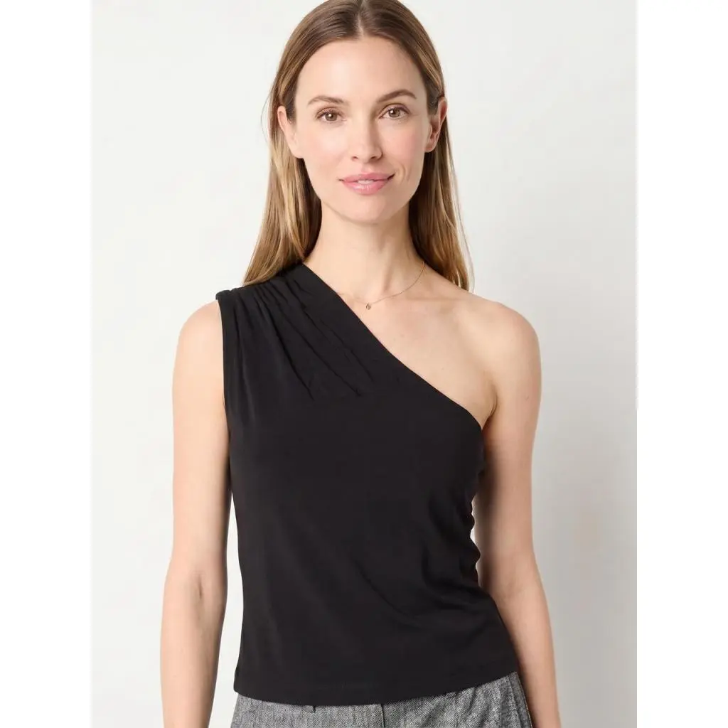 Atasan Wanita Womens Asymmetrical Neck Sleeveless Blouse - 2477