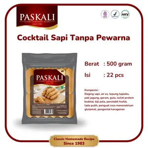 Cocktail Sapi Tanpa Pewarna Sosis Paskali 500 gram Frozen Food