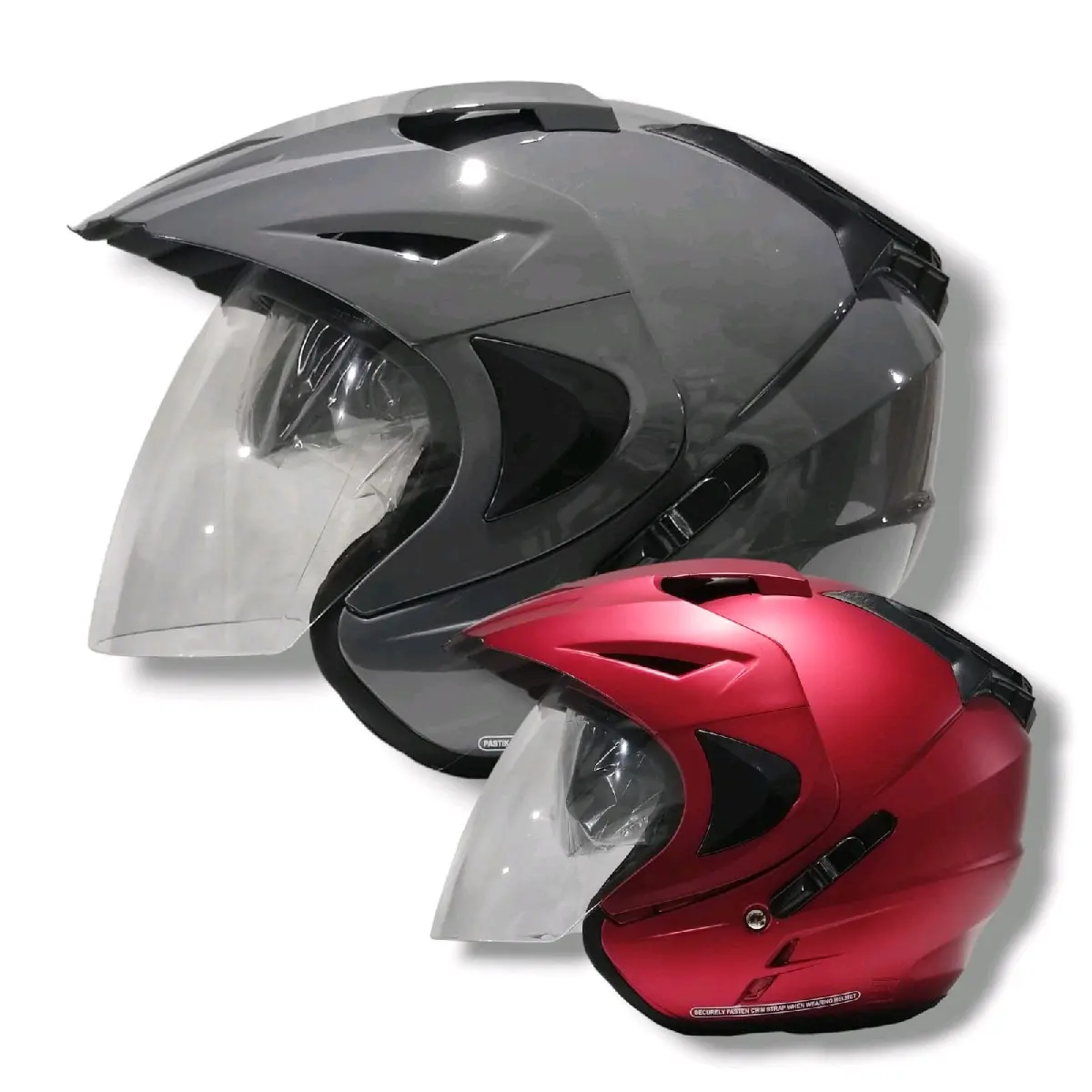 HELM HALFACE JP 8 DOBEL VISOR PREMIUM QUALITY SNI Helmets Motorcycle